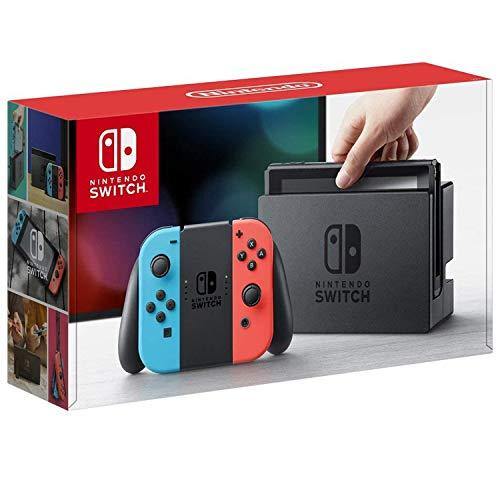 Newest Nintendo Switch with Neon Blue and Neon Red Joy-Con - 6.2" Touchscreen LCD Display - JOY2ESpree