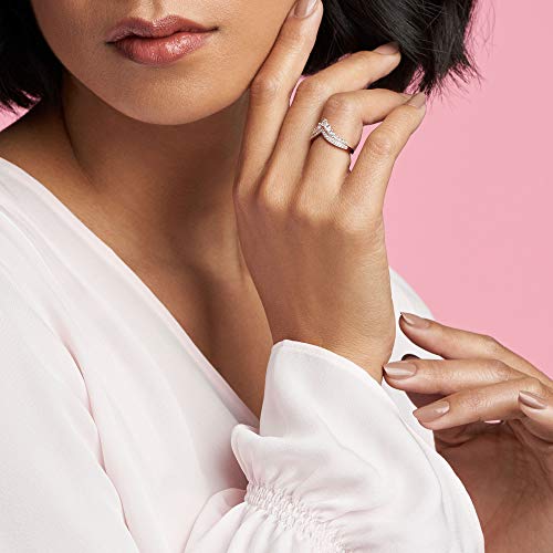 Pandora Jewelry Princess Sparkling Wishbone Cubic Zirconia Ring in Pandora Rose - JOY2ESpree