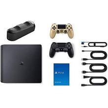 
                        
                          Load image into Gallery viewer, Playstation 4 Slim 1TB Console with Black and Gold Wireless Controller and Mytrix DS4 Fast Charging Dock - JOY2ESpree
                        
                      