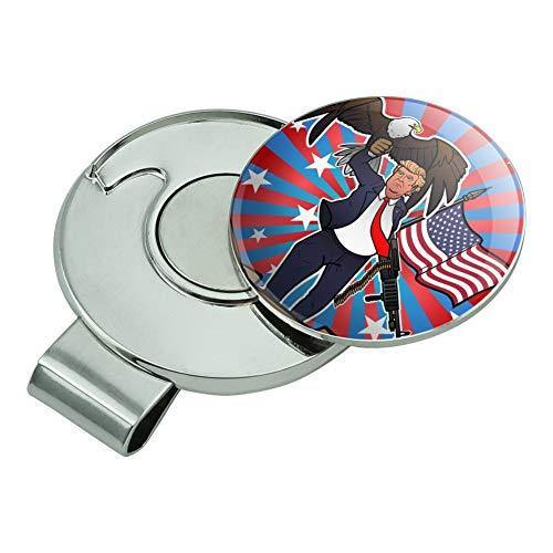 GRAPHICS & MORE Patriotic Donald Trump with Eagle American Flag Gun Golf Hat Clip with Magnetic Ball Marker - JOY2ESpree