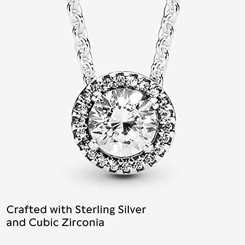 Pandora Jewelry Round Sparkle Halo Cubic Zirconia Necklace in Sterling Silver, 17.7" - JOY2ESpree