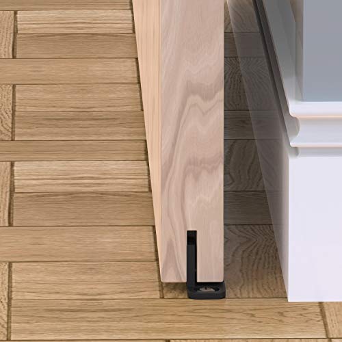 Sliding Barn Door Floor Guides - Black Closet Door Guides (4 Pack) by Island Hardware