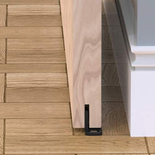 
                        
                          Load image into Gallery viewer, Sliding Barn Door Floor Guides - Black Closet Door Guides (4 Pack) by Island Hardware
                        
                      
