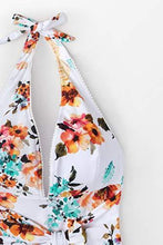 
                        
                          Load image into Gallery viewer, CUPSHE Women's Tie Waist Floral Print One Piece Swimsuit Halter Swimwear - JOY2ESpree
                        
                      