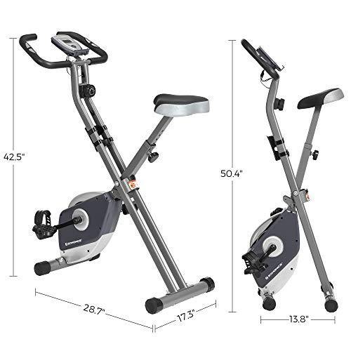 SONGMICS Exercise Bike, Foldable Indoor Cycling Bike for Fitness Workout, Phone Holder, 220 lb Max. Weight - JOY2ESpree