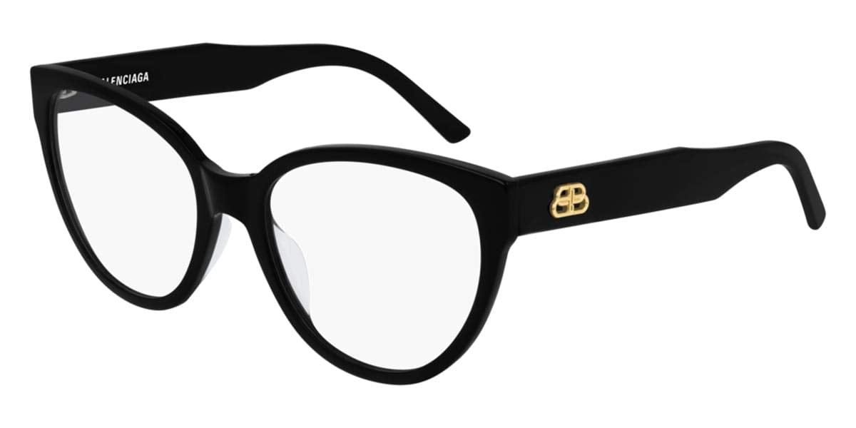 Balenciaga BB0064O 001 Eyeglasses Women's Black Full Rim Optical Frame 54mm
