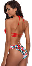 
                        
                          画像をギャラリービューアに読み込む, SHEKINI Women's Floral Printing Cutout Strappy Halter Swimsuits Bikini Suits
                        
                      