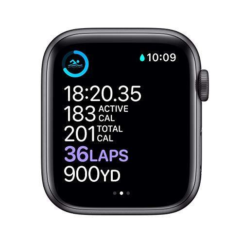 Apple Watch Series 6 (GPS, 44mm) - Space Gray Aluminum Case with Black Sport Band (Renewed) - JOY2ESpree