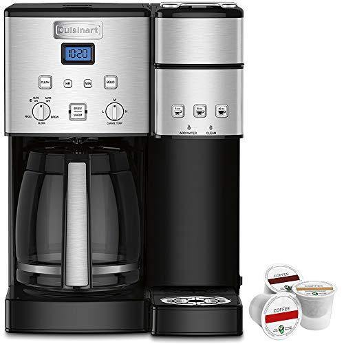 Cuisinart 12-Cup Coffee Maker and Single-Serve Brewer, Stainless Steel (SS-15) with Single Serve Pod Sample Pack - JOY2ESpree