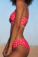 
                        
                          Load image into Gallery viewer, CUPSHE Women's Red Polka Dot Cutout Ruffles Back Hook Closure Bikini Sets
                        
                      