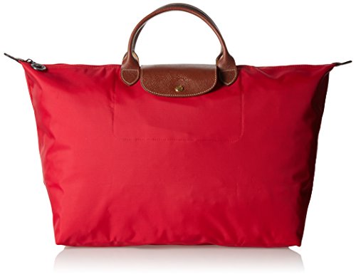 Longchamp Le Pliage Large Travel Bag, Red Garance, 17.75" x 13.75" x 9"