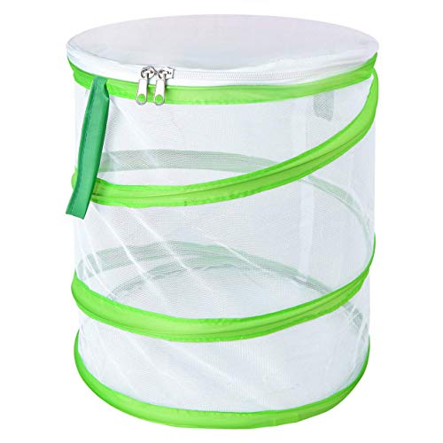 Alezywels Butterfly Habitat Insect Cage - Round Pop Up Mesh Net 12 x 14 Inches Tall with Side and Top Windows - JOY2ESpree