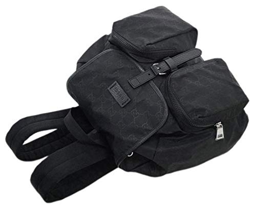 Gucci Unisex Two Front Pockets Black GG Nylon Medium Backpack 510343 1000