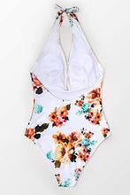 
                        
                          Load image into Gallery viewer, CUPSHE Women's Tie Waist Floral Print One Piece Swimsuit Halter Swimwear - JOY2ESpree
                        
                      