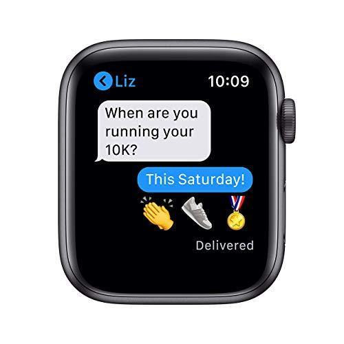 Apple Watch Series 6 (GPS, 44mm) - Space Gray Aluminum Case with Black Sport Band (Renewed) - JOY2ESpree