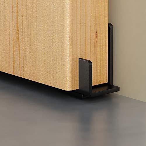 FaithLand Sliding Barn Door Floor Guide, Bottom Adjustable Floor Guide Roller, Black