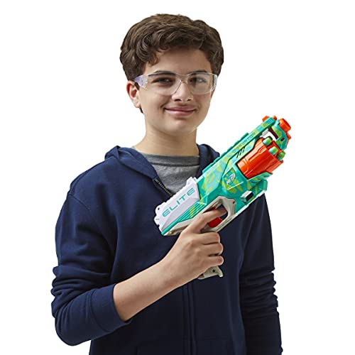 NERF Elite Disruptor Blaster - 6-Dart Rotating Drum, 6 Official Elite Darts, Slam Fire, Dynamic Green (Amazon Exclusive)