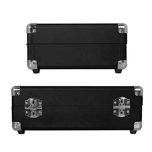 LP&No.1 Portable Suitcase Turntable with Stereo Speaker,3 Speeds Belt-Drive Vinyl Record Player Black - JOY2ESpree