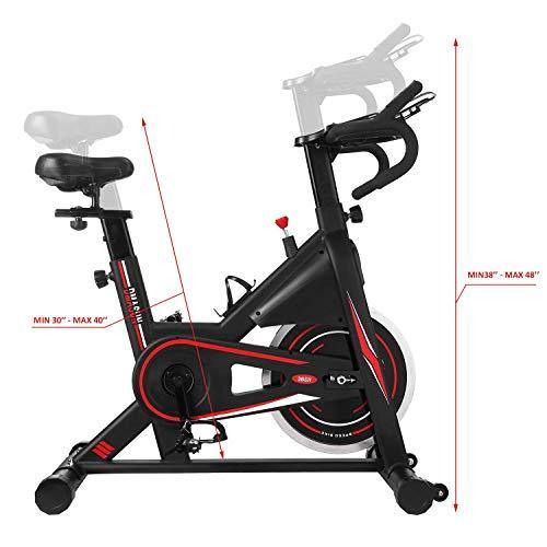 Exercise Bike, DMASUN Indoor Cycling Bike Stationary, Comfortable Seat Cushion, Multi - grips Handlebar, Heavy Flywheel Upgraded Version (Black) - JOY2ESpree