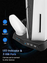 
                        
                          Load image into Gallery viewer, Kootek Vertical Stand with Cooling Fan for PlayStation 5 Digital Edition/PS5 Ultra HD - JOY2ESpree
                        
                      