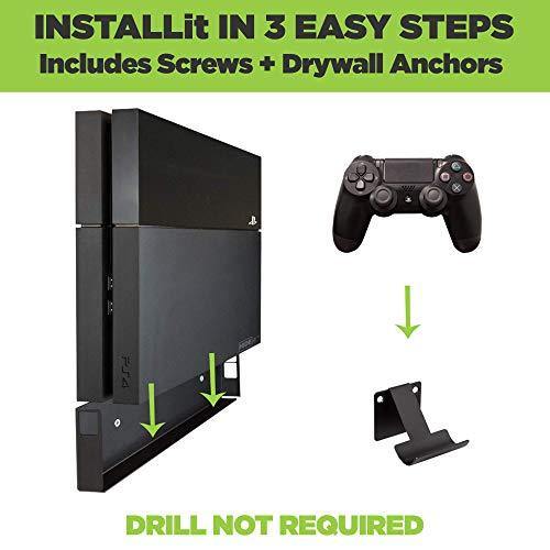 HIDEit 4 Original PS4 Wall Mount and (2) Controller Wall Mounts (PlayStation 4 Original Bundle) - JOY2ESpree
