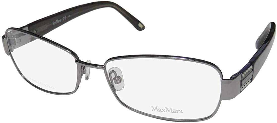 Max Mara 1128 Womens/Ladies Designer Full-rim Crystals Flexible Hinges Authentic Contemporary Classy Eyeglasses/Eyewear