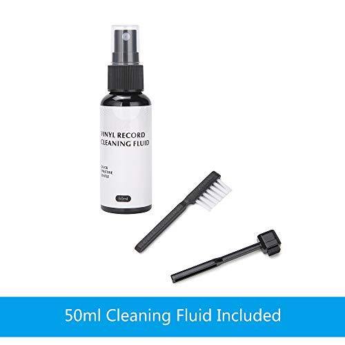 5 in 1 Vinyl Record Cleaning Solution Kit, Includes Soft Velvet Record Brush, Vinyl Cleaning Liquid, Stylus Cleaner & Brush and Carry Pouch - JOY2ESpree
