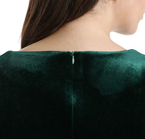 YHINTLFS Women Velvet Party Dress Long Sleeve V-Neck Wrap Mini Dress