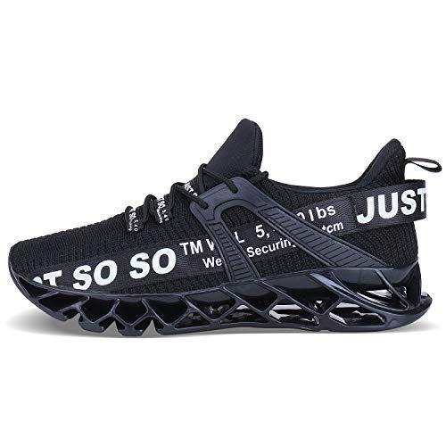JSLEAP Mens Running Shoes Walking Non Slip Blade Type Sneakers