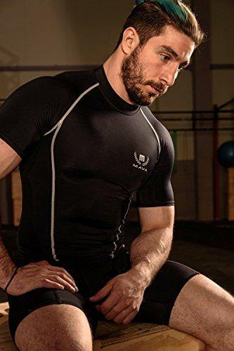 Mava Sports Men's Short Sleeve Compression T Shirt - Workout Baselayer Shapewear - JOY2ESpree