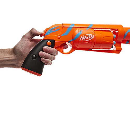 NERF Fortnite 6-SH Dart Blaster -- Camo Pulse Wrap, Hammer Action Priming, 6-Dart Rotating Drum, Includes 6 Official Elite Darts