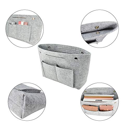 DLseego Felt Tote Handbag Purse Cosmetic Storage Makeup Bag Pocketbook Organizer Insert Divider Shaper Bag in Bag