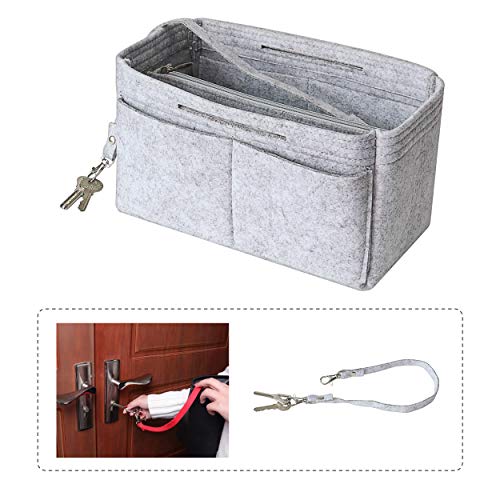Purse Handbag Organizer Insert, MISIXILE Felt Bag Organizer with Handles