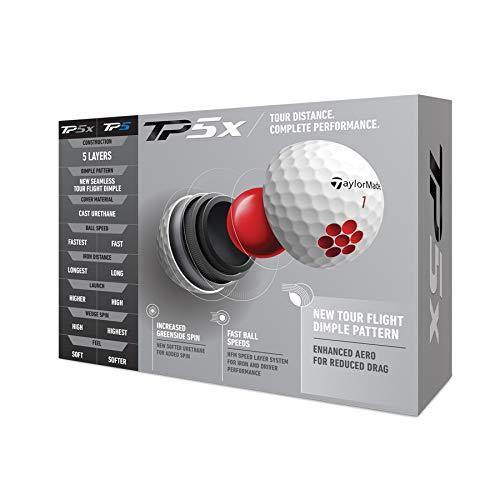 TaylorMade Unisex's TP5 X Golf Balls, White, One Size - JOY2ESpree