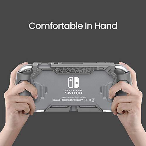 LeyuSmart Protective Case with High Clear Tempered Glass Screen Protector for Nintendo Switch Lite, Grey Color - JOY2ESpree