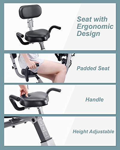 Maxkare Upright Folding Exercise Bike Stationary Recumbent Magnetic Indoor Cycling Bike - JOY2ESpree