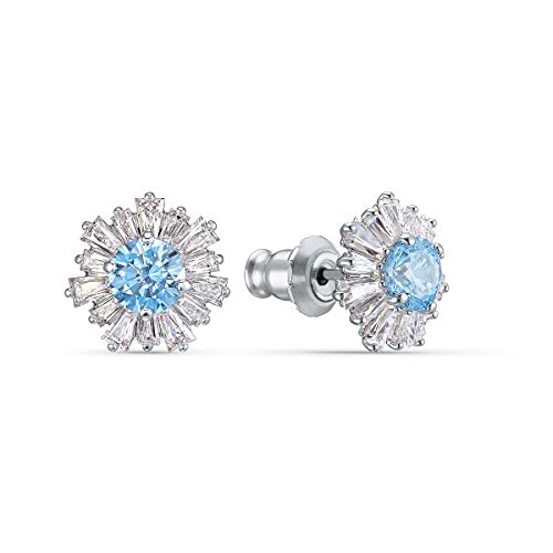 SWAROVSKI Women's Sunshine Jewelry Collection, Rhodium Finish, Blue Crystals, Clear Crystals - JOY2ESpree