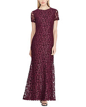 
                        
                          Load image into Gallery viewer, LAUREN RALPH LAUREN Womens Caroleve Lace Metallic Evening Dress Purple 6
                        
                      
