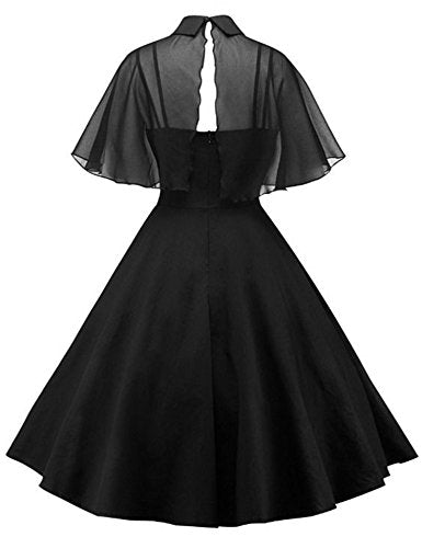 GownTown Women's 1950s Cloak Two-Piece Cocktail Dress