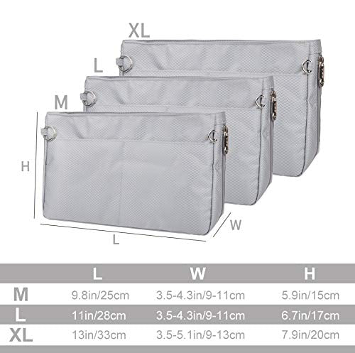 Vercord Expandable Nylon Handbag Purse Organizer Insert Liner Shaper Bag