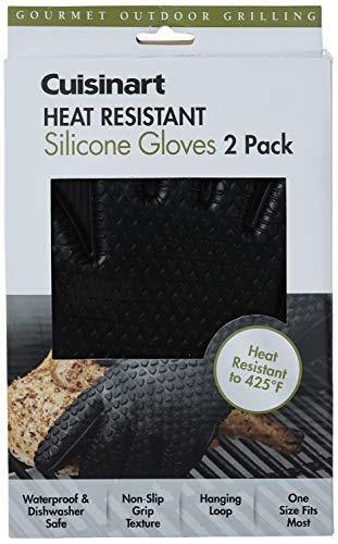 Cuisinart CGM-520 Heat Resistant Silicone Gloves, Black (2-Pack) - JOY2ESpree