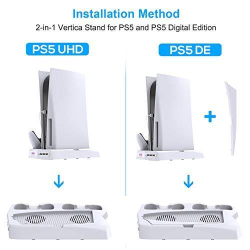 Vertical Stand with Cooling Fan for PS5 Console and Playstation 5 Digital Edition - JOY2ESpree