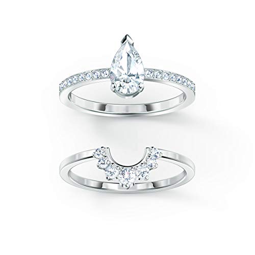SWAROVSKI Women's Attract Ring Collection, Rhodium Finish, Clear Crystals - JOY2ESpree