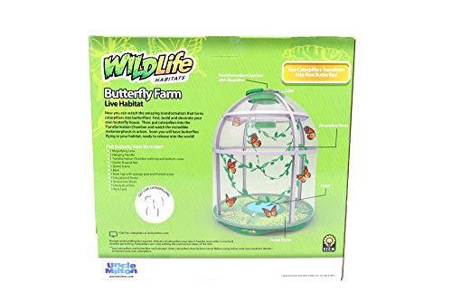 Uncle Milton Butterfly Farm Live Habitat - Observe Butterfly Lifecycle in Garden – Includes Voucher to Redeem for Caterpillars - JOY2ESpree