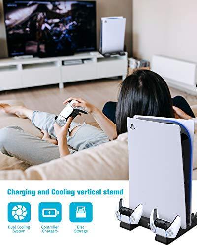 VOYEE Vertical Stand with Suction Cooling System/Dual Controller Charger Station/11 Game Slots Compatible - JOY2ESpree