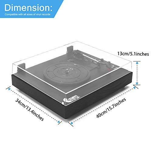 Retro Record Player for 33/45/78 RPM Vinyl Records,Bluetooth Belt-Drive Turntable - JOY2ESpree