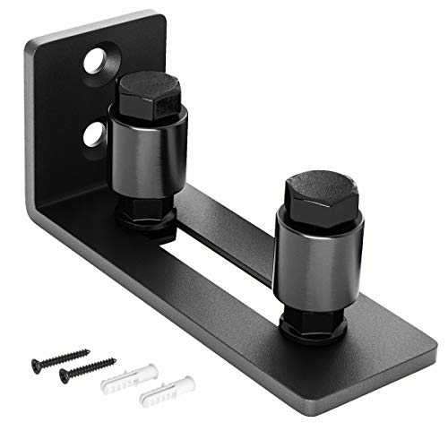 SMARTSTANDARD Sliding Barn Door Bottom Adjustable Floor Guide Roller, Black, Smoothly and Quietly, Easy to Install (2 Rollers)