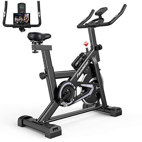 Famistar 40 lbs Quiet Flywheel 300 lbs Capacity Exercise Bike, Indoor Cycling Bike Stationary with LCD Display - JOY2ESpree