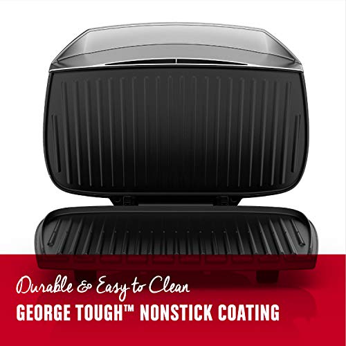 George Foreman 9-Serving Basic Plate Electric Grill and Panini Press, 144-Square-Inch, Platinum, GR2144P - JOY2ESpree