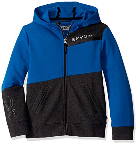 Spyder Boys' Big Double Knit Full Zip Hooded Logo Jacket-Old Glory
